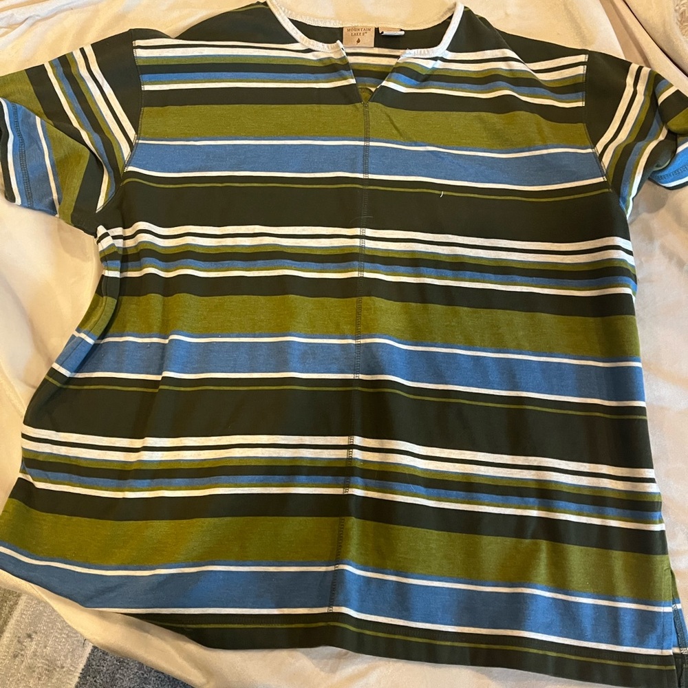 Mountain Lake II casual pull over shirt.  Short sleeve with stitching detail.